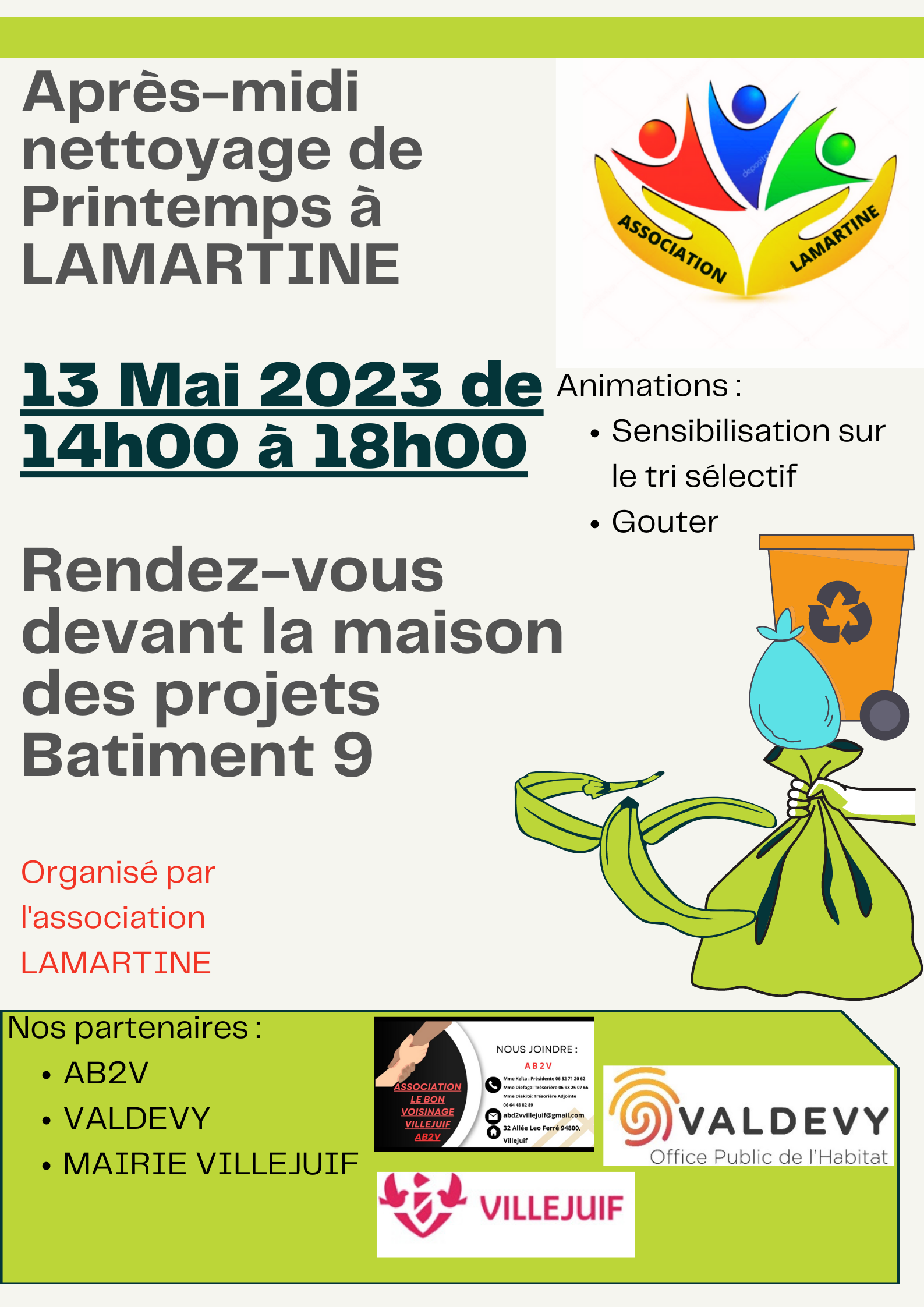 Nettoyage de printemps quartier Lebon Lamartine Villejuif Valdevy