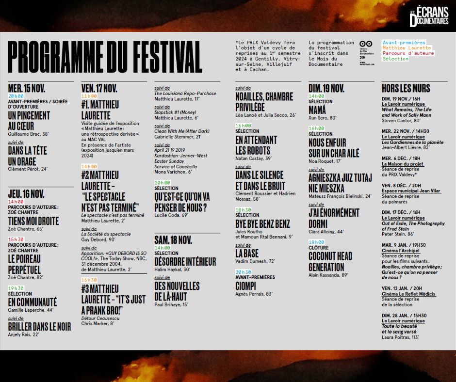 programme du festival :
