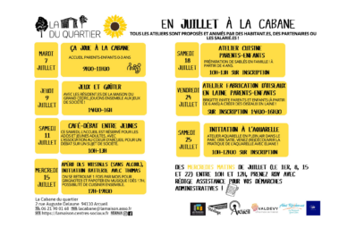 Animations à la Cabane du Quartier à Arcueil