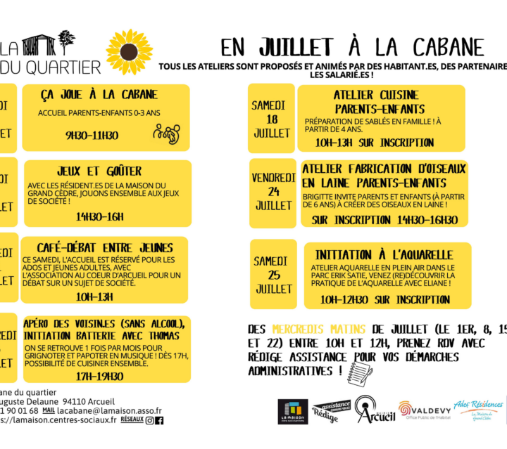 Animations à la Cabane du Quartier à Arcueil